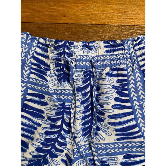 Loft Medium blue white linen shorts drawstring - Picture 2 of 7